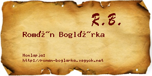 Román Boglárka névjegykártya